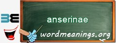 WordMeaning blackboard for anserinae